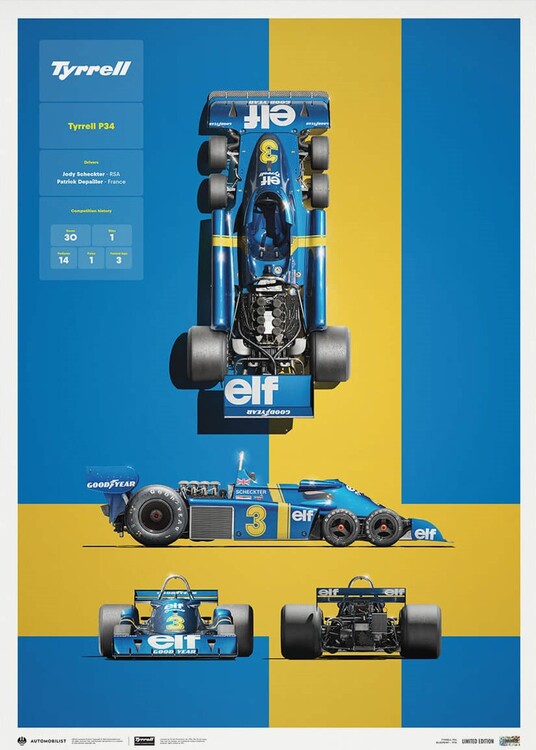Εκτύπωση τέχνης Tyrrell - P34 - Blueprint - 1976
