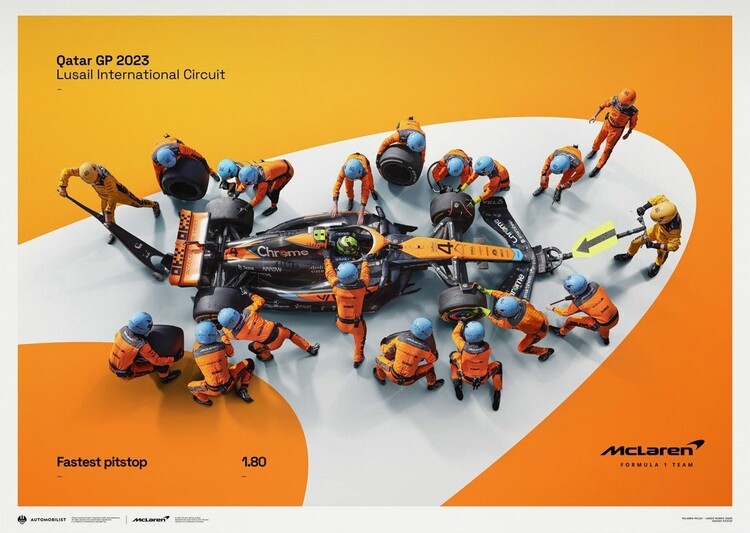 Εκτύπωση τέχνης McLaren Formula 1 Team - 1.80 - World Record Fastest Pit Stop - 2023