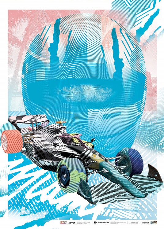 Εκτύπωση τέχνης Formula 1® Print Store Artist Series - Miami Edition - 2ALAS - Blue