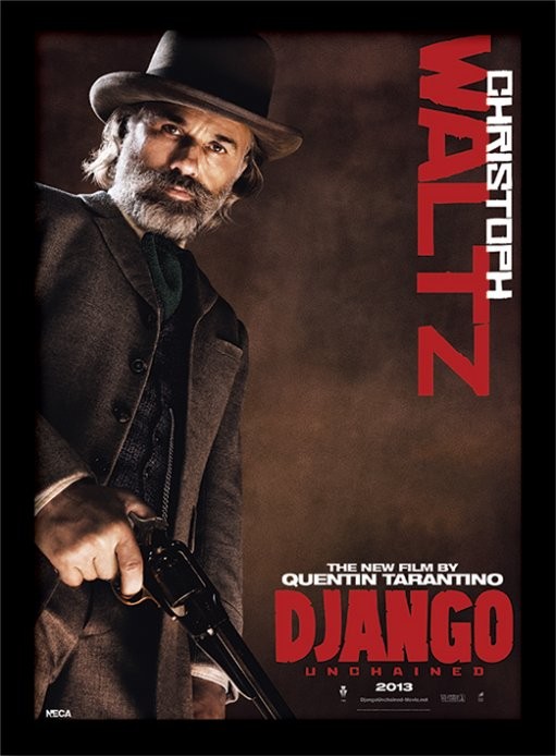 Framed poster Django Unchained - Christoph Waltz