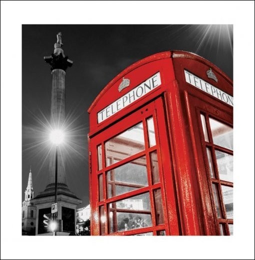 Art Print Red Telephone Box - Trafalgar Square