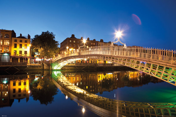 Poster Dublin - Halfpenny Bridge Landscape