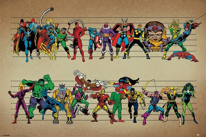 Плакат Marvel Comics - Line Up