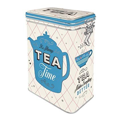 Lata de folha com clipe Tea Time