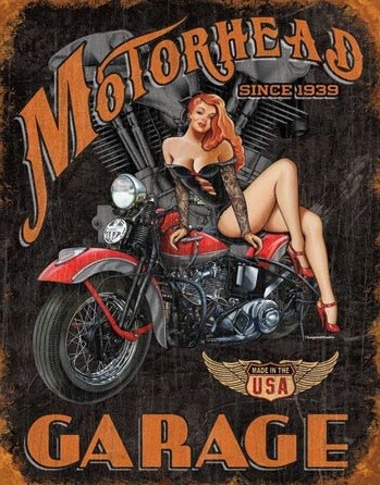 Metallikyltti LEGENDS - motorhead garage