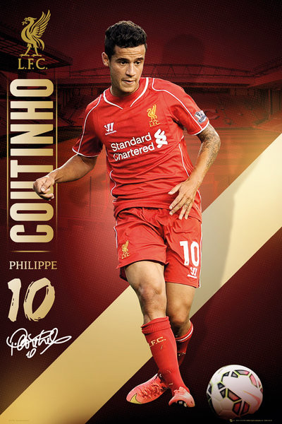 Плакат Liverpool FC - Countinho 14/15