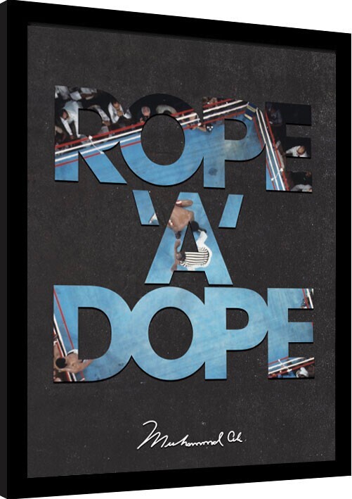 Uokvirjen plakat Muhammad Ali - Rope A Dope