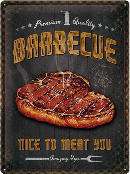 Μεταλλική πινακίδα Barbecue - Nice To Meat You