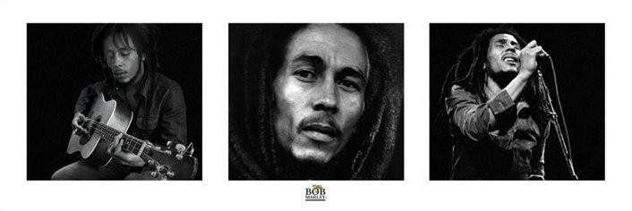 Pôster emoldurado Bob Marley - 3 images (B&W)