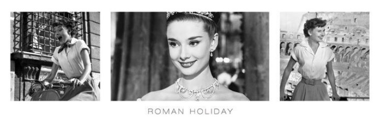 Framed Poster Audrey Hepburn - roman holiday triptych