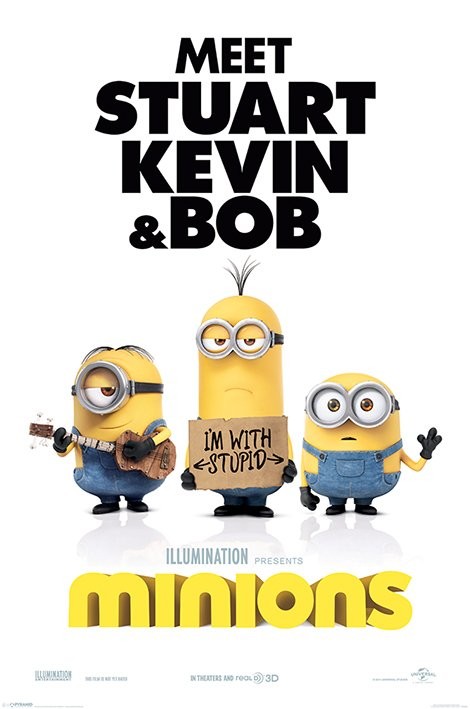 Плакат Minions (Despicable Me) - I'm with stupid