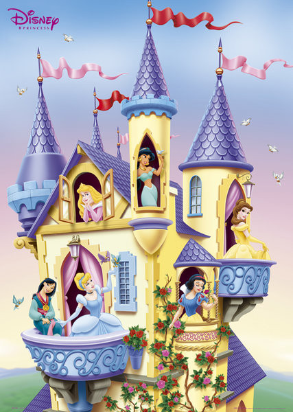 Framed Poster Disney princess - castle