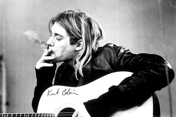 Πλαισιωμένη αφίσα Kurt Cobain - smoking