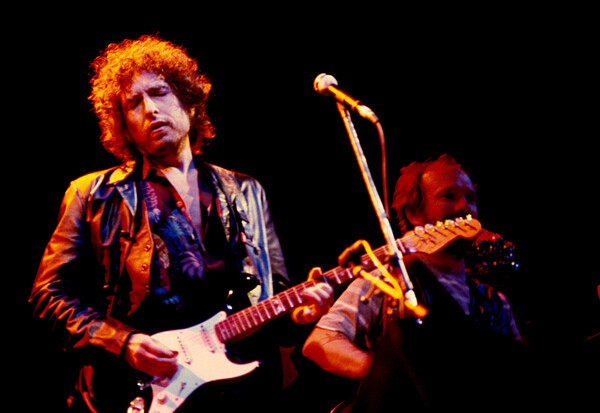 Принти на полотні Writer composer Bob Dylan at a concert in the early 1980s