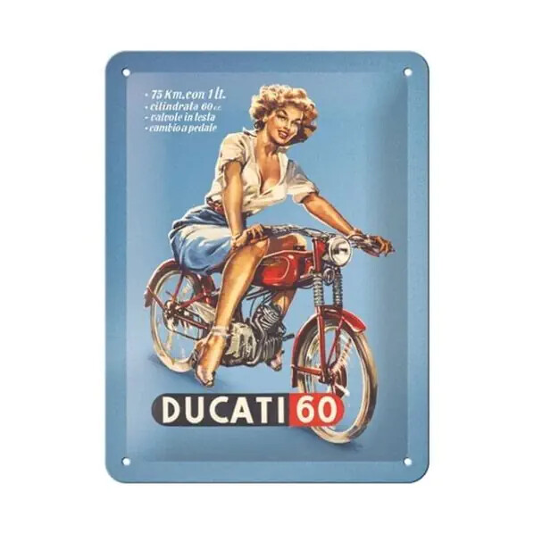 Μεταλλική πινακίδα Ducati - Cilindrata 60 Pin Up