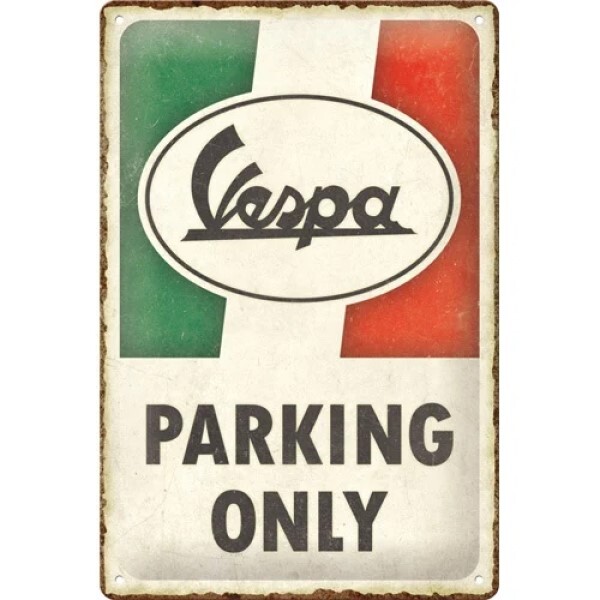 Μεταλλική πινακίδα Vespa - Parking Only Italian