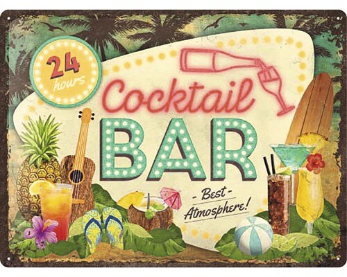 Μεταλλική πινακίδα 24h Cocktail Bar