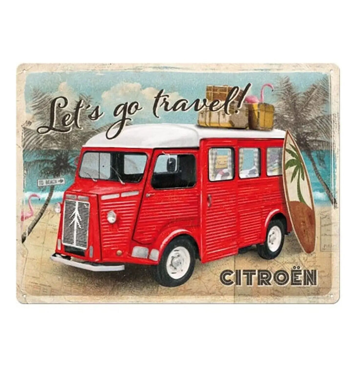 Μεταλλική πινακίδα Citroen Type H - Let is go travel