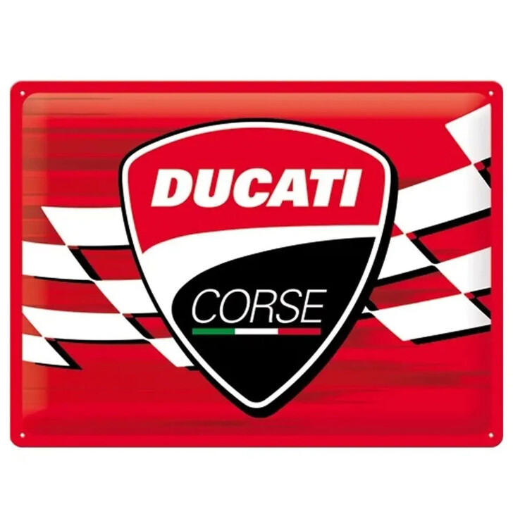 Μεταλλική πινακίδα Ducati Corse - Logo Racing Flag