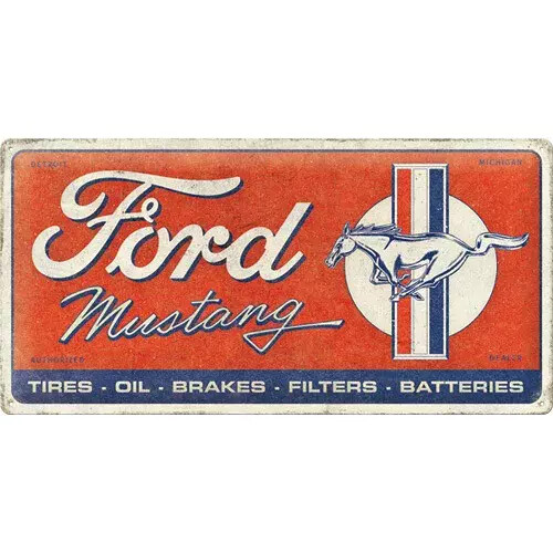 Μεταλλική πινακίδα Ford Mustang - Horse & Stripes
