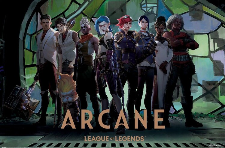 Poster Arcane - Characters in Zaun Arcade
