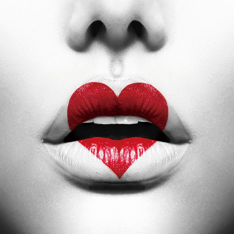 Γυάλινη τέχνη Lips - Heart