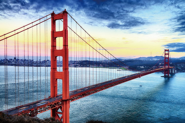 Картина у склі San Francisco - Sunny Golden Gate