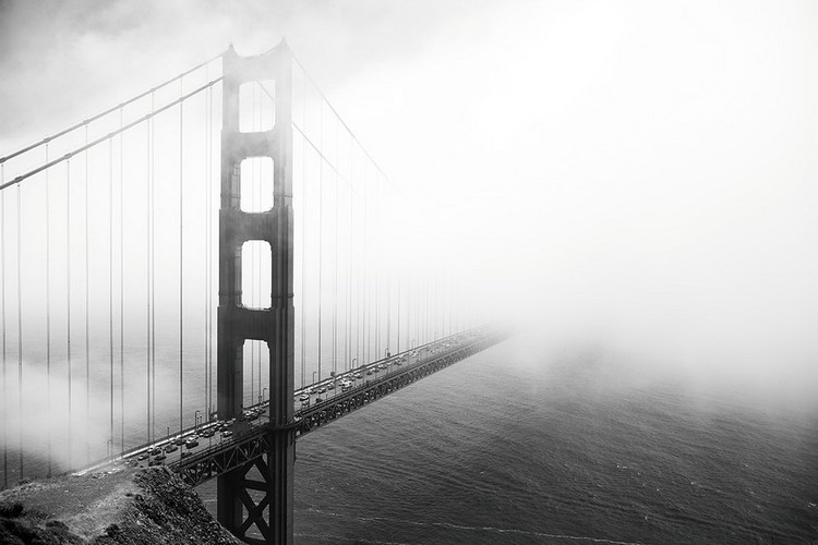 Картина у склі San Francisco - Golden Gate in Mist