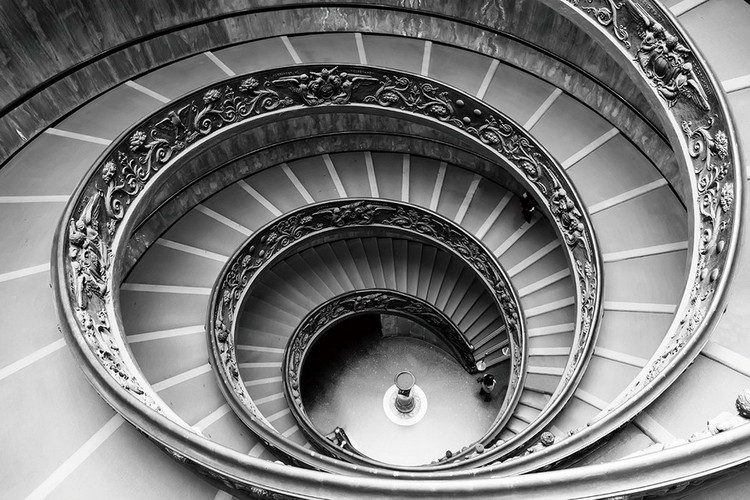 Картина у склі City - Black and White Stairs