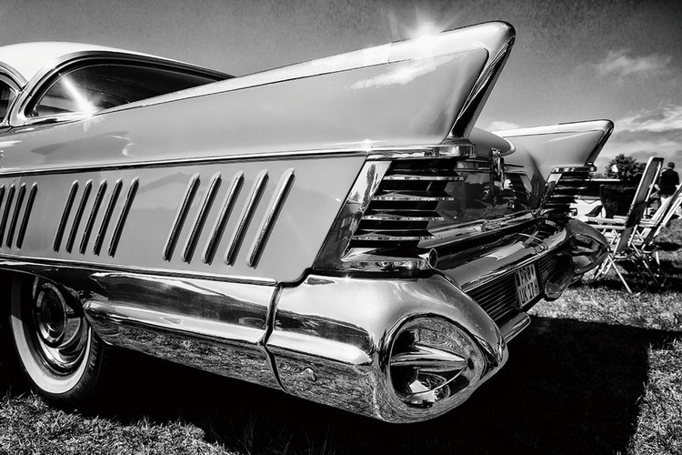 Γυάλινη τέχνη Cars - Black and White Cadillac