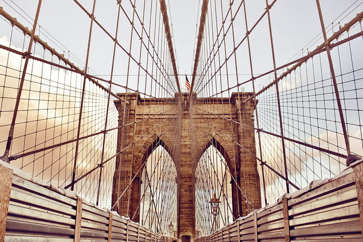 Картина у склі Brooklyn Bridge - Old Style, New York