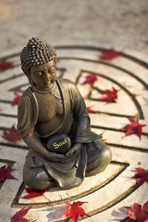 Γυάλινη τέχνη Buddha - Red Lieves