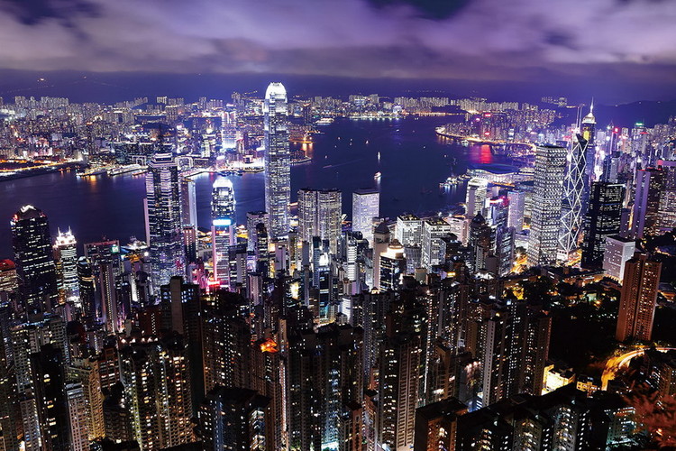 Картина у склі Night City View