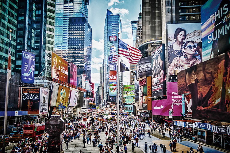 Картина у склі New York - Colored Times Square