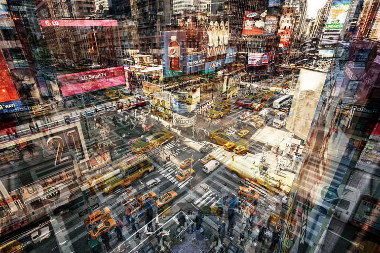 Картина у склі New York - Colored Street