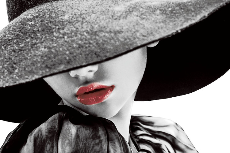Картина у склі Passionate Woman - Hat b&w