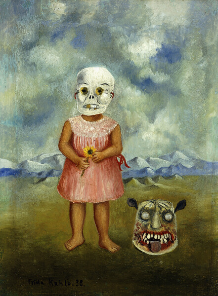 Принти на полотні She Plays Alone or Girl with Death Mask, 1938