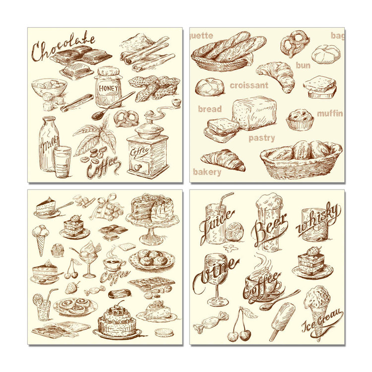 Τοποθετημένη εκτύπωση έργου τέχνης Café and Bakery
