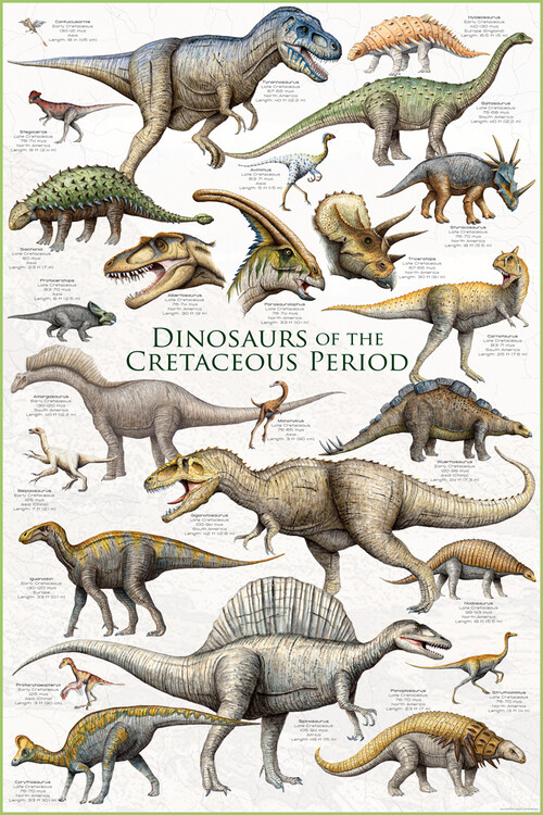 Плакат Dinosaurs - Cretaceous Period