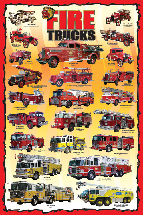 Poster Fire Trucks - Types Overview