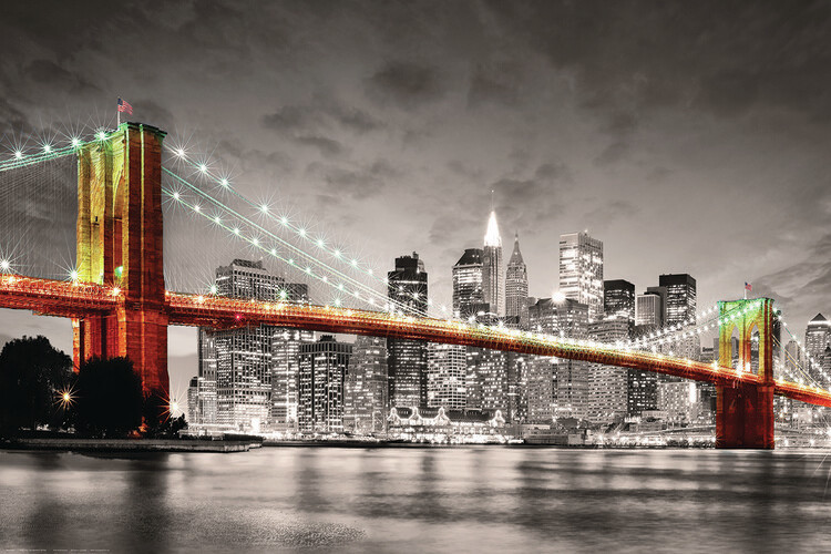 Плакат New York City Brooklyn Bridge