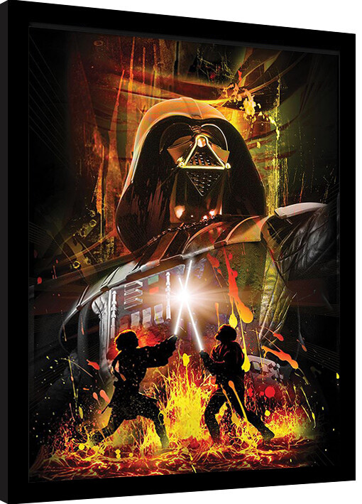 Framed Poster Star Wars - Episode III Epic Battle