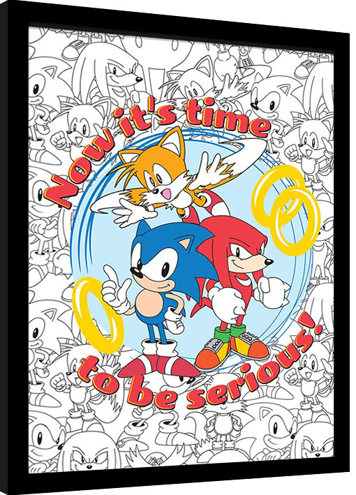 Κορνιζαρισμένη αφίσα Sonic the Hedgehog - It's time To Be Serious