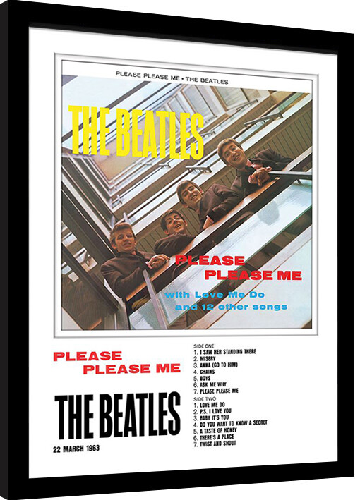 Uokvirjen plakat The Beatles - Please Please Me