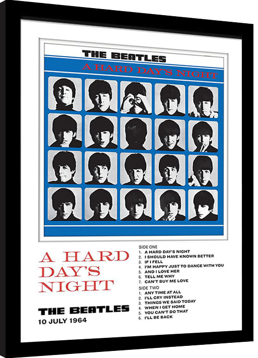 Κορνιζαρισμένη αφίσα The Beatles - A Hard Day's Night