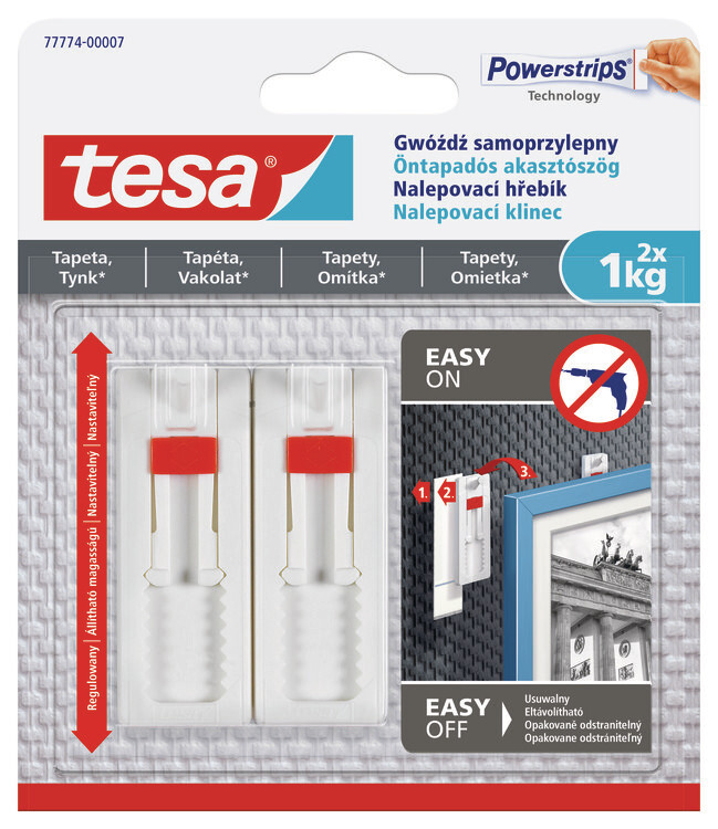 Регульовані самоклеючі гачки TESA Powerstrips 1 кг (2 шт)