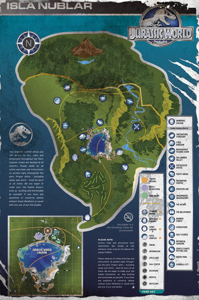Poster Jurassic World - Aged Map