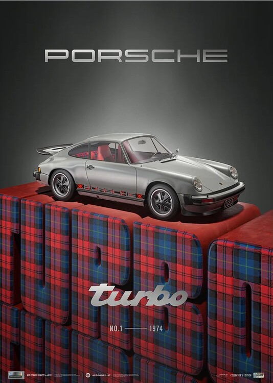 Εκτύπωση τέχνης Porsche 911 Turbo No. 1 - 1974 - Porsche History Series - Collector's Edition