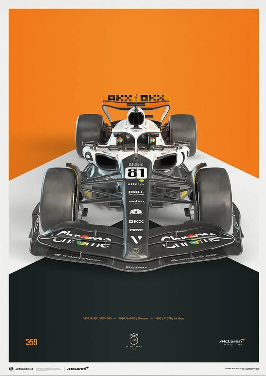 Εκτύπωση τέχνης Oscar Piastri - 2023 The Triple Crown Livery 60th Anniversary - McLaren Formul