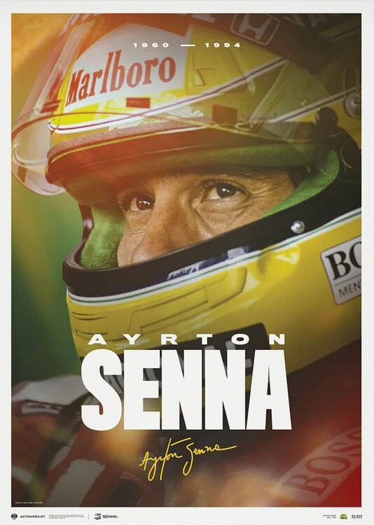 Εκτύπωση τέχνης Ayrton Senna - 2023 Designed to Win - Senna Poster